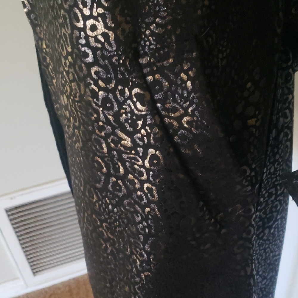 Venti6 Black Leopard Print Trench Coat - Picture 4 of 10